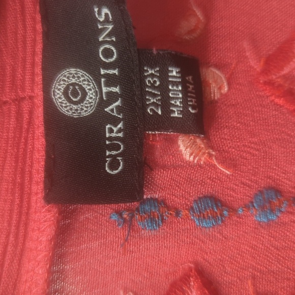 Curations Open Coral Floral Cardigan/Komino .. Size 2X/3X - Picture 7 of 8